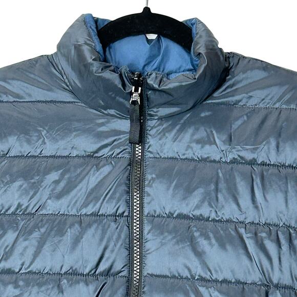 Everlane Reversable Packable Puffer Blue 5 Zipper Pockets Men XS Primeloft - Picture 8 of 14